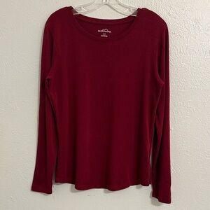 Eddie Bauer Size L Women's Burgundy Long Sleeve Top